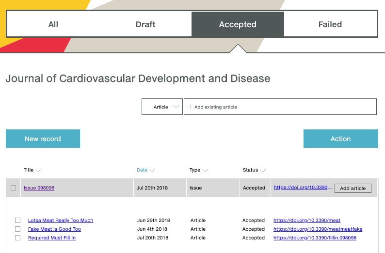 Metadata Manager Accepted Articles